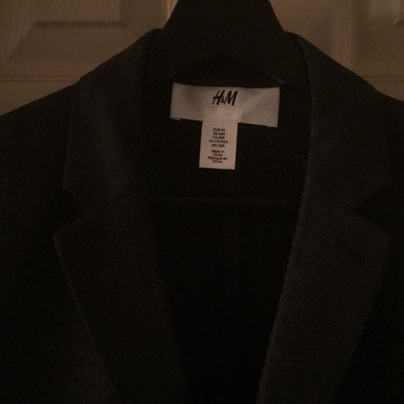 H&M 36R Wool Suit Blazer Charcoal Gray - Picture 2 of 3
